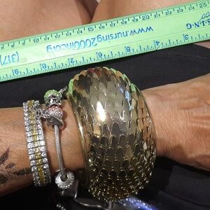 NWT MASSIVELY WIDE GOLD BANGLE